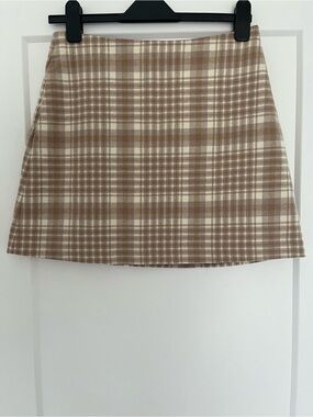 Aritzia Wilfred Renee Plaid Mini Skirt Wool Cahsmeer blend